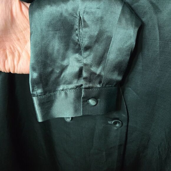 L'Academie Green Cadet Dress Satin V Neck Large - Picture 7 of 9